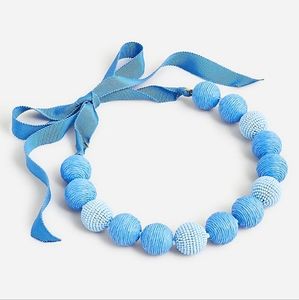 NWT JCrew Raffia and Beaded Gumball Necklace